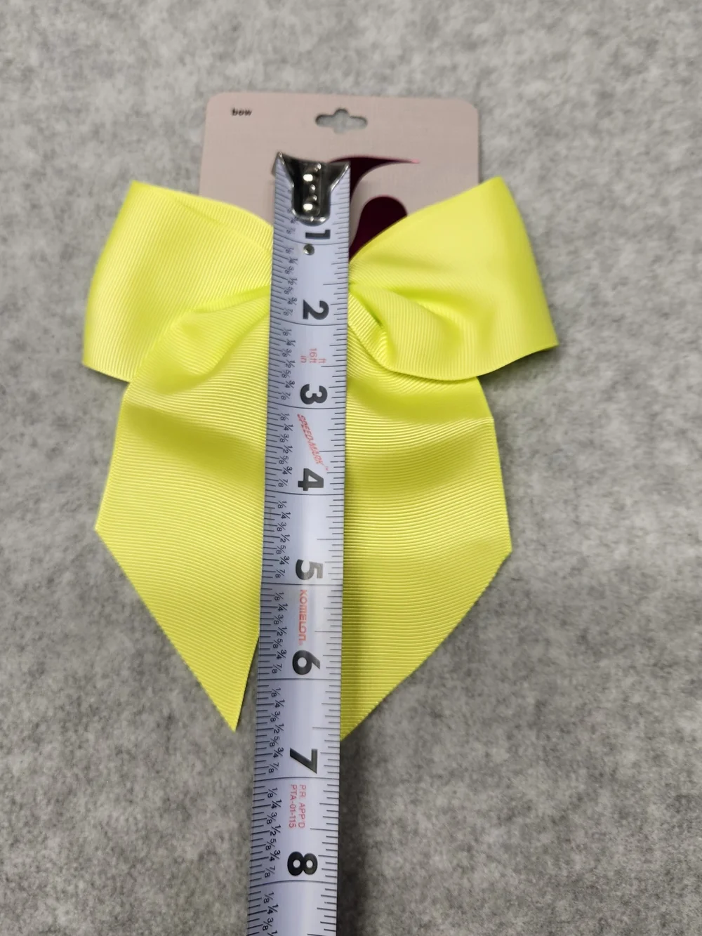 3 Pack-Soffe Neon Yellow Grosgrain Bow Hair Clip